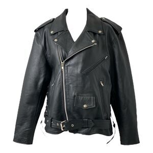 Men’s XL Leather Biker Jacket Milwaukee Leather Classic Brando Premium Black